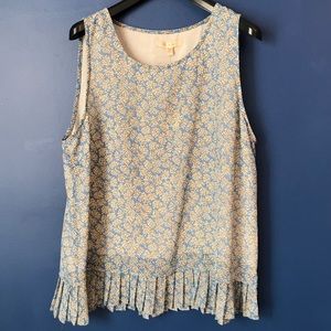 Brand New W/ Tags Skies Are Blue Floral Print Sleeveless Blouse Size L